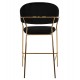 Σκαμπώ μπαρ "THEODORE" μεσαίου ύψους  από βελούδο-μέταλλο σε μαύρο-χρυσό χρώμα 60x55x100