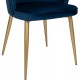 Πολυθρόνα "AVIE" από βελούδο-μέταλλο σε μπλε-χρυσό χρώμα 48x48x85