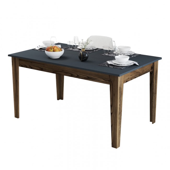 Τραπέζι τραπεζαρίας σε καρυδί/ανθρακί χρώμα 145x88x75