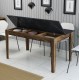 Τραπέζι τραπεζαρίας σε καρυδί/μαύρο με εφέ μαρμάρου χρώμα 145x88x75