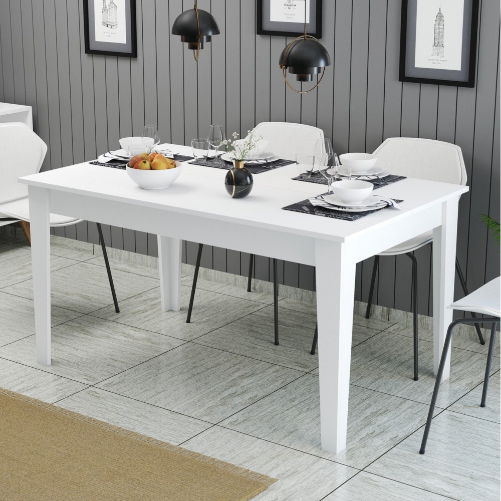 Τραπέζι τραπεζαρίας σε λευκό χρώμα 145x88x75