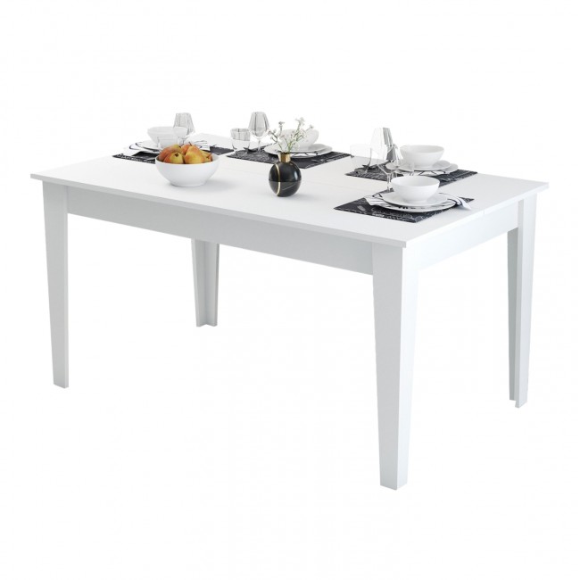 Τραπέζι τραπεζαρίας σε λευκό χρώμα 145x88x75
