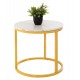 Σετ τραπέζια 2τμχ από MDF/μέταλλο σε χρυσό/λευκό με εφέ μαρμάρου χρώμα Φ80x48