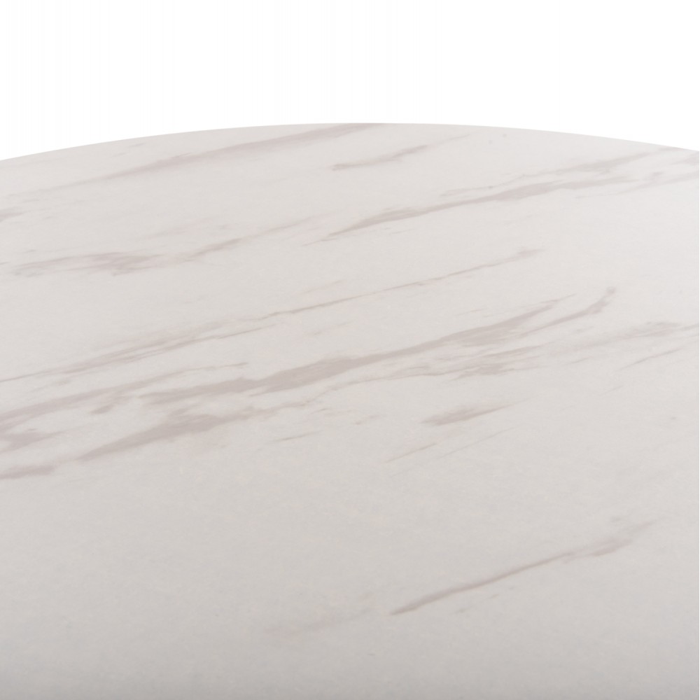 Σετ τραπέζια 2τμχ από MDF/μέταλλο σε χρυσό/λευκό με εφέ μαρμάρου χρώμα Φ80x48