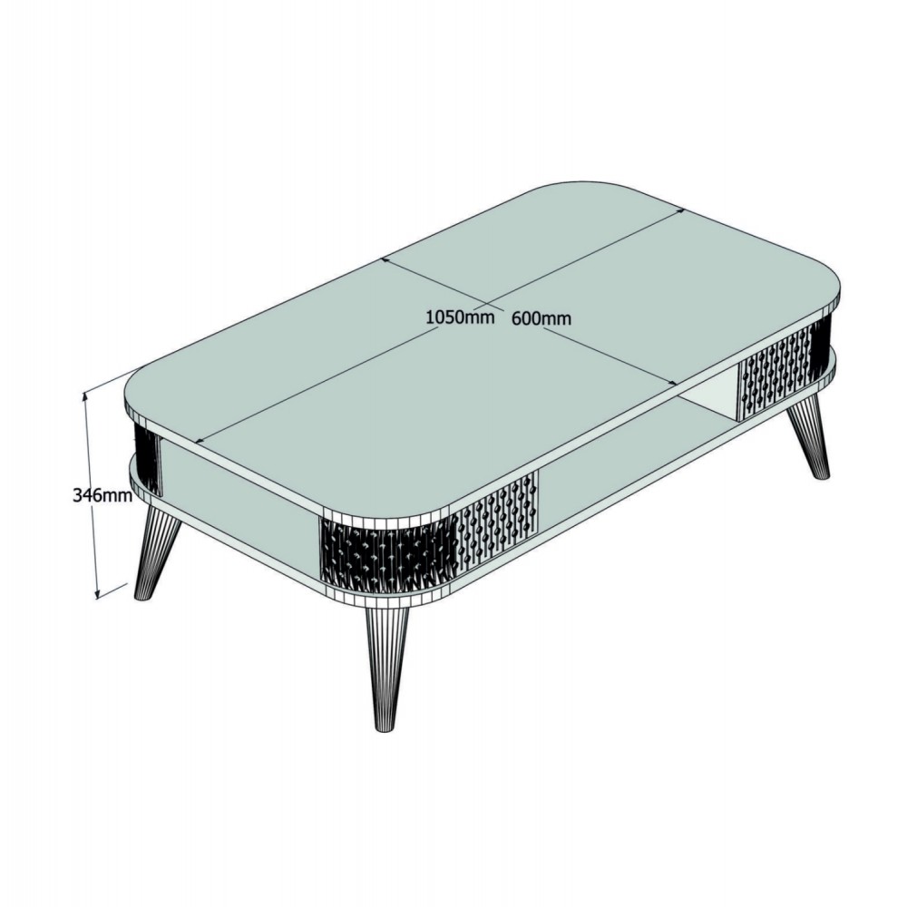 Τραπέζι σαλονιού σε λευκό/καρυδί χρωμα 105x60x34.6