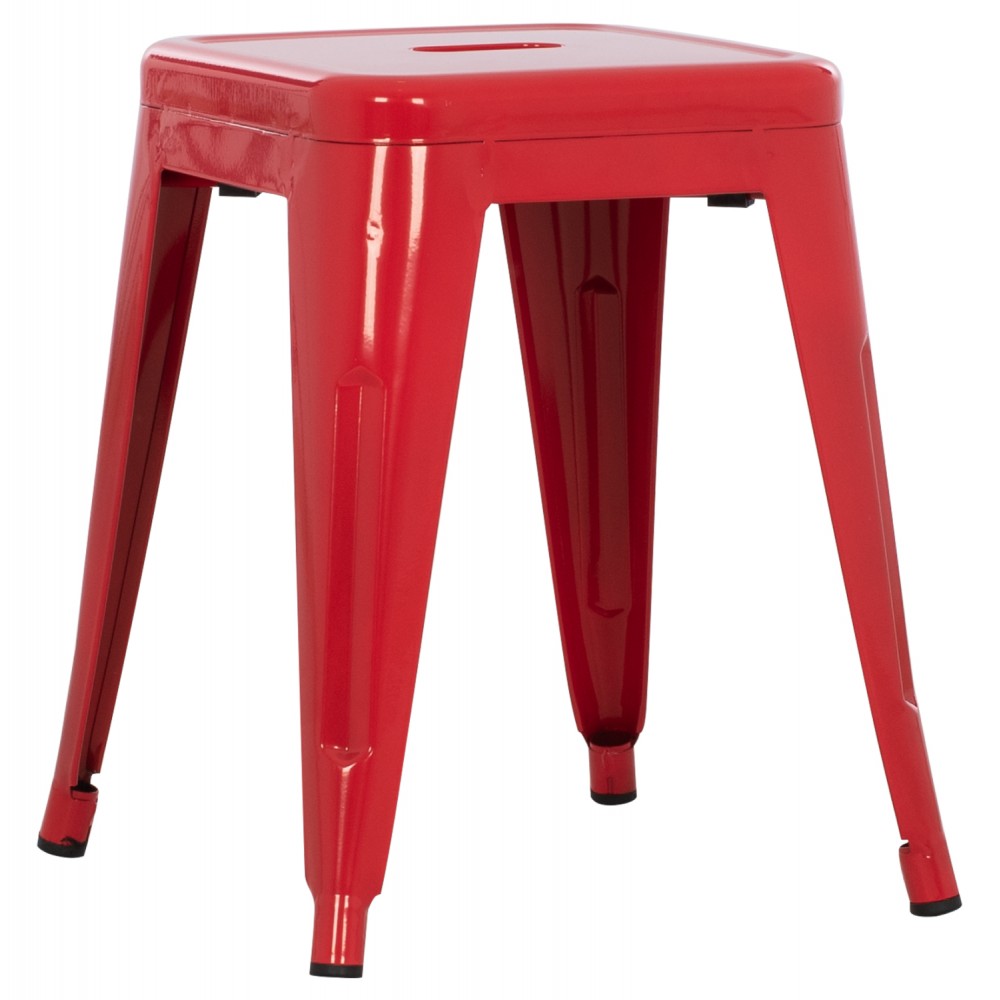 Σκαμπώ "MELITA" από μέταλλο σε κόκκινο χρώμα 39x39x46