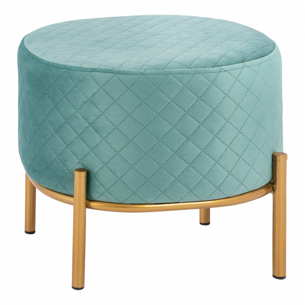 Σκαμπώ "SINTA" από βελούδο-μέταλλο σε χρώμα φυστικί-χρυσό 42x42x38