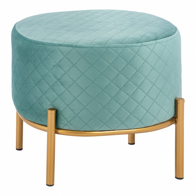 Σκαμπώ "SINTA" από βελούδο-μέταλλο σε χρώμα φυστικί-χρυσό 42x42x38