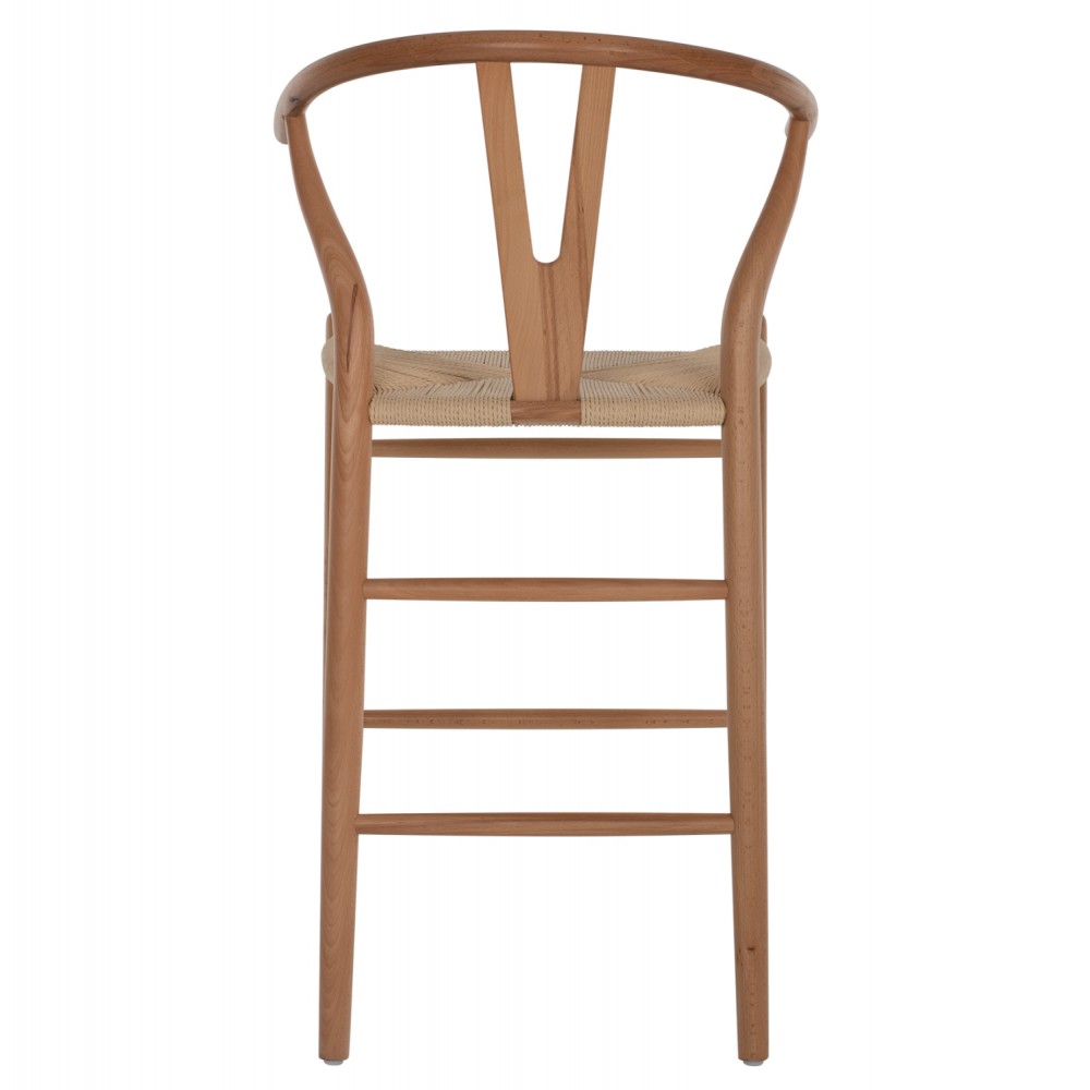 Σκαμπώ μπαρ "BRAVE" από ξύλο/σχοινί σε φυσικό χρώμα 48x53x100