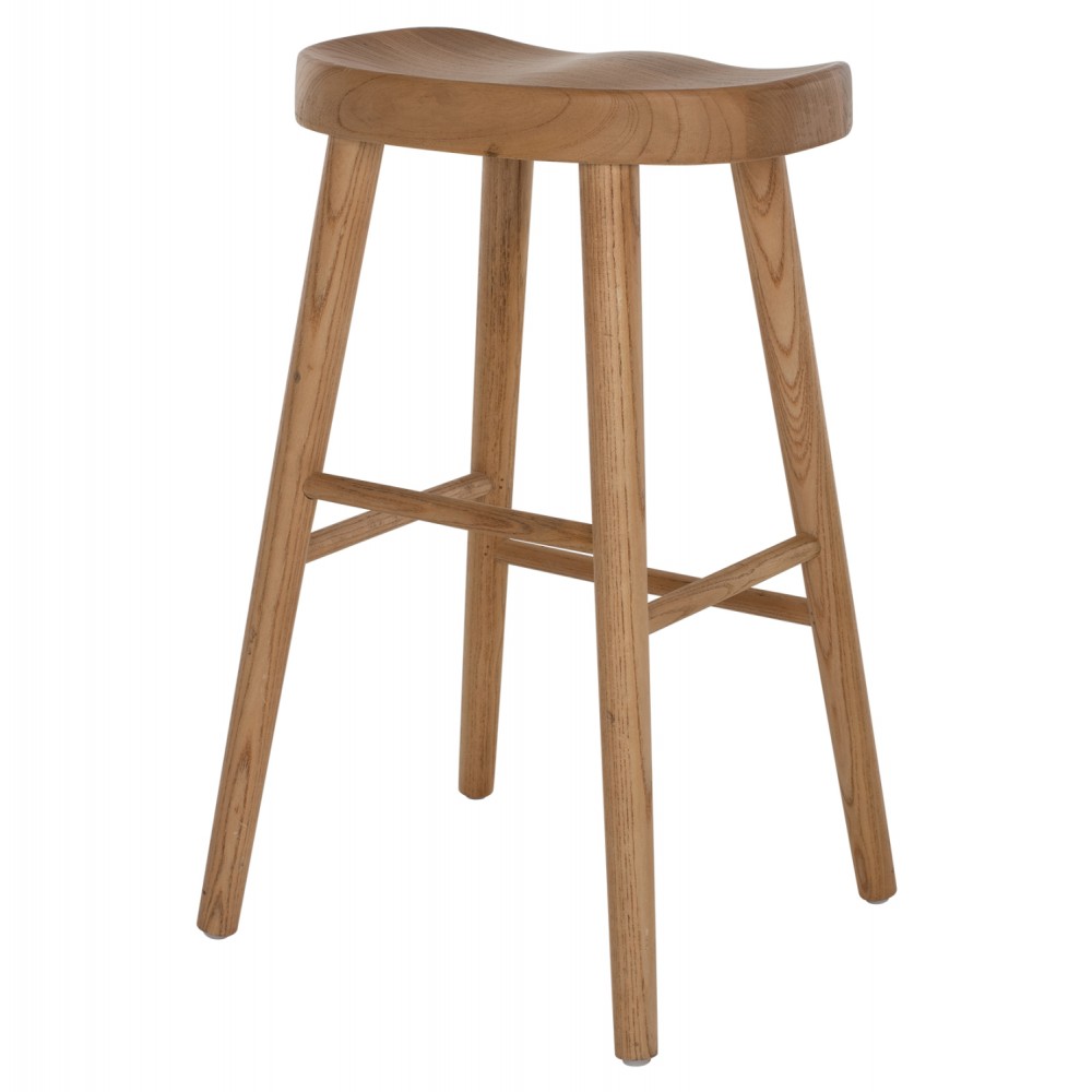 Σκαμπώ μπαρ "ΤΟΟΝ" από ξύλο σε φυσικό χρώμα 40x37x65