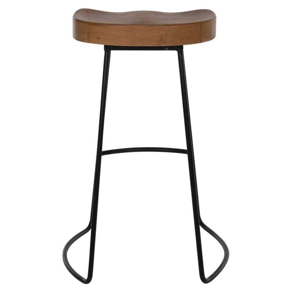 Σκαμπώ μπαρ "ΤΟΟΝ" από ξύλο/μέταλλο σε φυσικό/μαύρο χρώμα 48x40.5x71