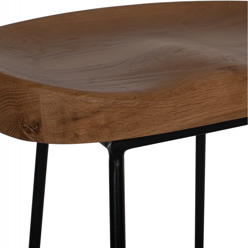 Σκαμπώ μπαρ "ΤΟΟΝ" από ξύλο/μέταλλο σε φυσικό/μαύρο χρώμα 48x40.5x71