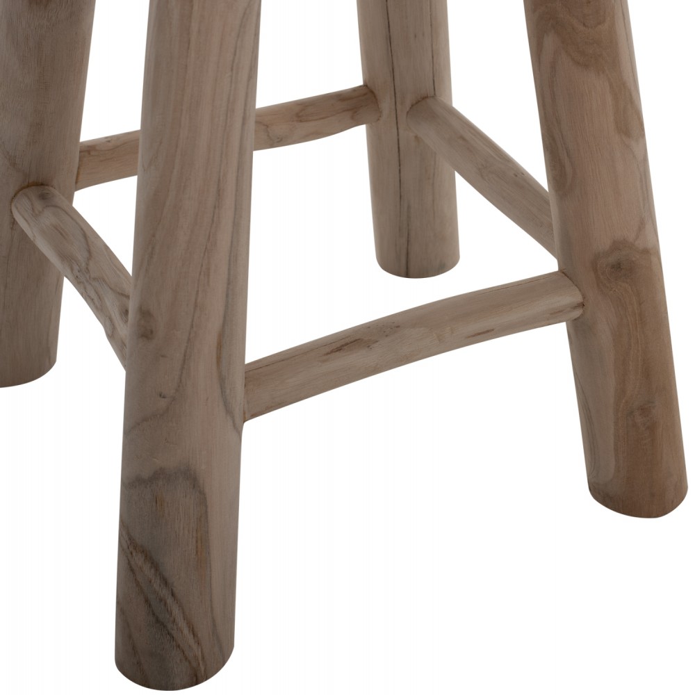 Σκαμπώ μπαρ χαμηλό από ξύλο σε φυσικό χρώμα Φ35x45