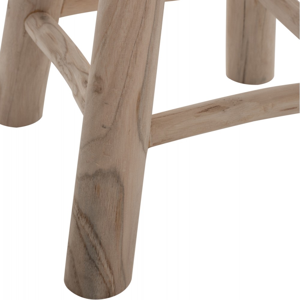 Σκαμπώ μπαρ χαμηλό από ξύλο σε φυσικό χρώμα Φ35x45