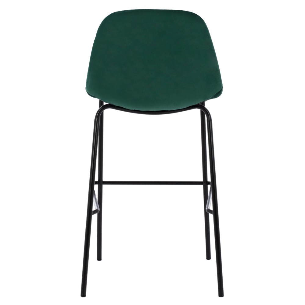 Σκαμπώ μπαρ "VINCENT" από μέταλλο/βελούδο σε μαύρο/κυπαρισσί χρώμα 47x51x96