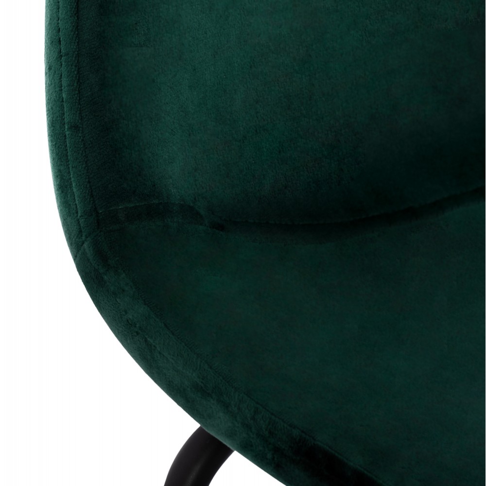 Σκαμπώ μπαρ "VINCENT" από μέταλλο/βελούδο σε μαύρο/κυπαρισσί χρώμα 47x51x96