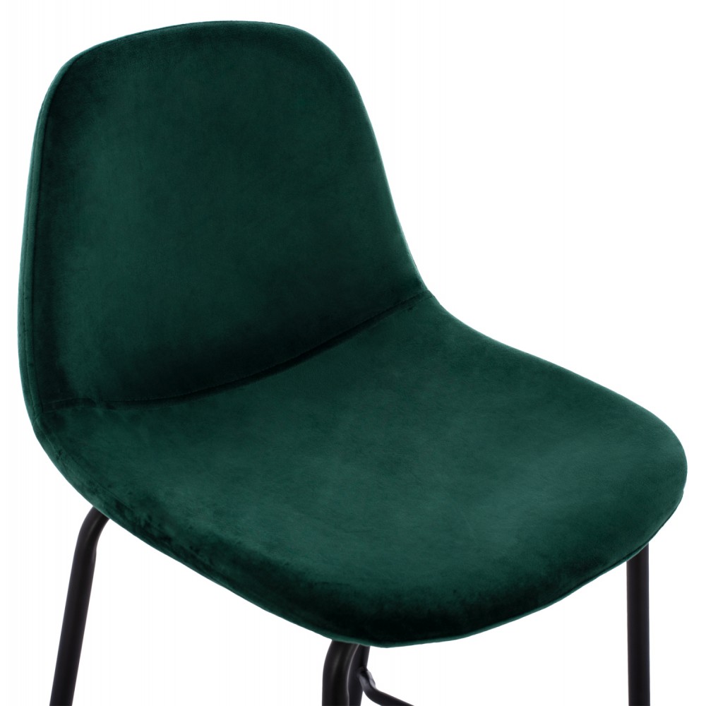 Σκαμπώ μπαρ "VINCENT" από μέταλλο/βελούδο σε μαύρο/κυπαρισσί χρώμα 47x51x96