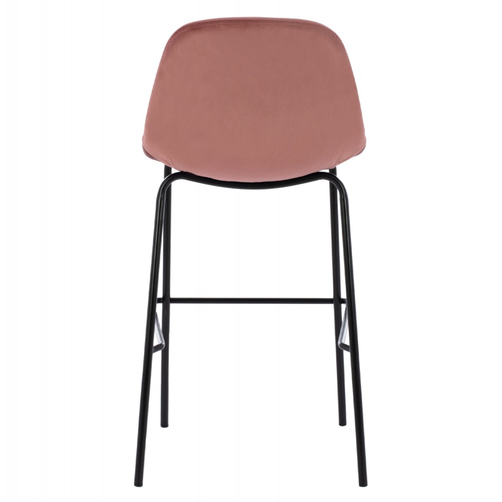 Σκαμπώ μπαρ "VINCENT" από μέταλλο/βελούδο σε μαύρο/σάπιο μήλο χρώμα 47x51x96