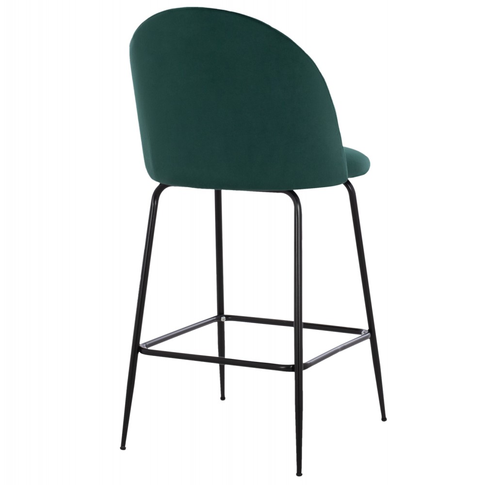 Σκαμπώ μπαρ "ODELL" από μέταλλο/βελούδο σε μαύρο/κυπαρισσί χρώμα 45x53x98