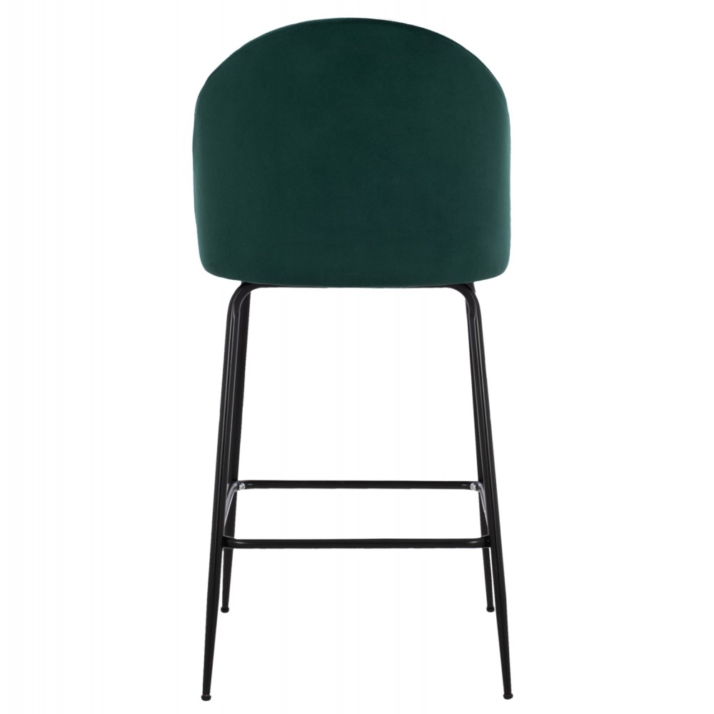 Σκαμπώ μπαρ "ODELL" από μέταλλο/βελούδο σε μαύρο/κυπαρισσί χρώμα 45x53x98