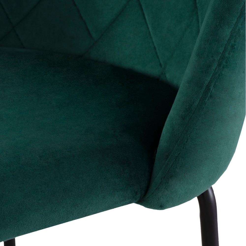 Σκαμπώ μπαρ "ODELL" από μέταλλο/βελούδο σε μαύρο/κυπαρισσί χρώμα 45x53x98