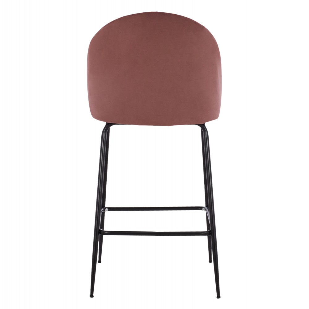 Σκαμπώ μπαρ "ODELL" από μέταλλο/βελούδο σε μαύρο/σάπιο μήλο χρώμα 45x53x98