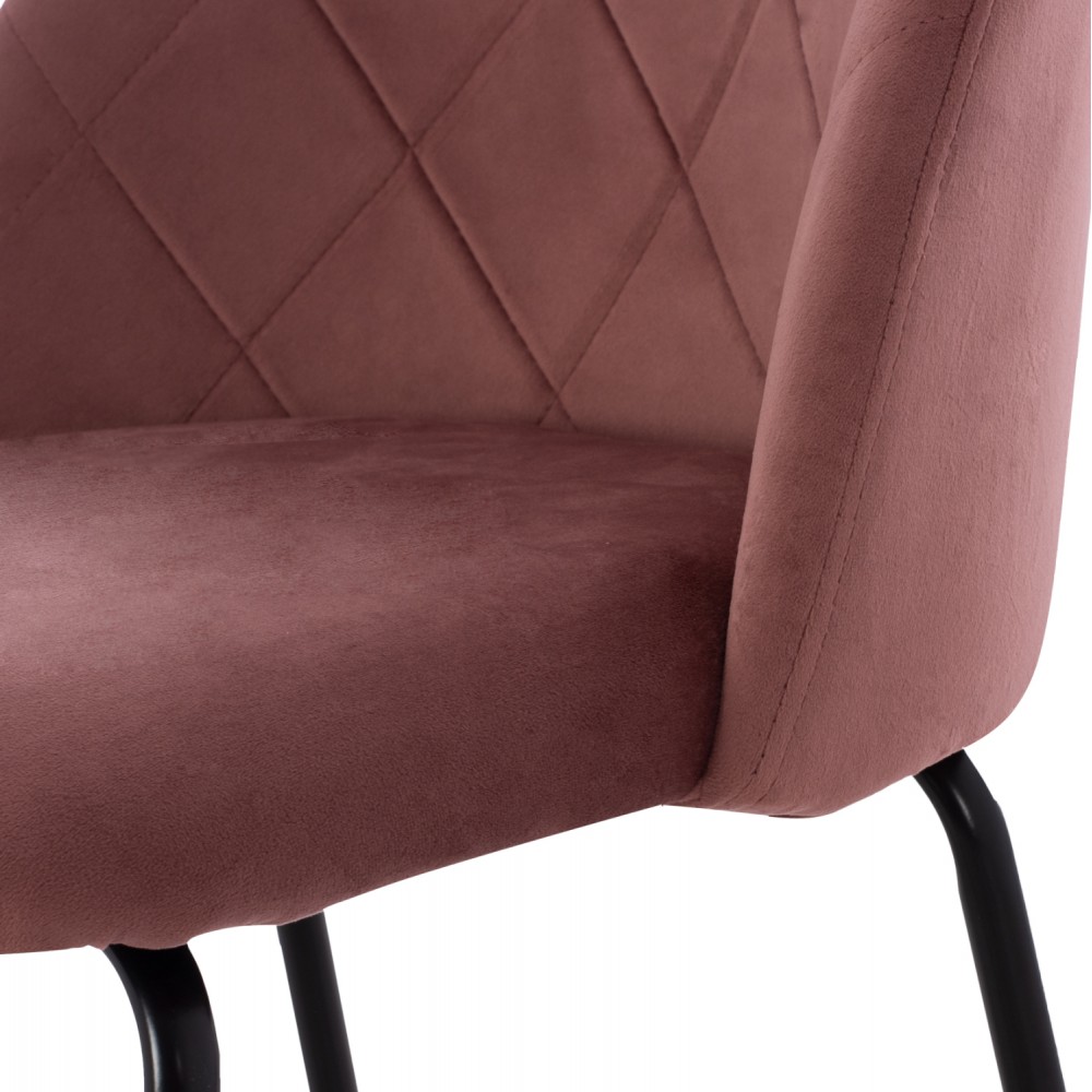 Σκαμπώ μπαρ "ODELL" από μέταλλο/βελούδο σε μαύρο/σάπιο μήλο χρώμα 45x53x98