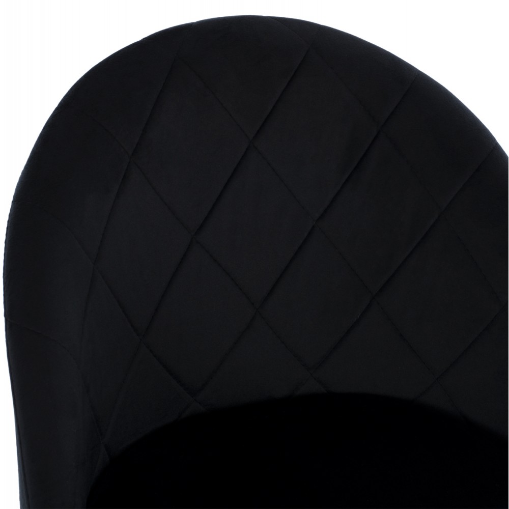 Σκαμπώ μπαρ "ODELL" από μέταλλο/βελούδο σε μαύρο χρώμα 45x53x98