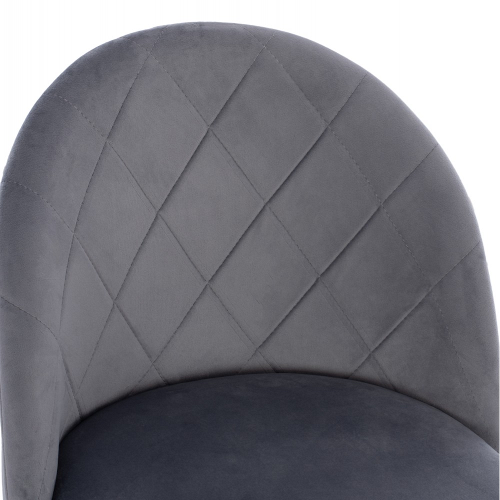 Σκαμπώ μπαρ "ODELL" από μέταλλο/βελούδο σε μαύρο/γκρι χρώμα 45x53x98