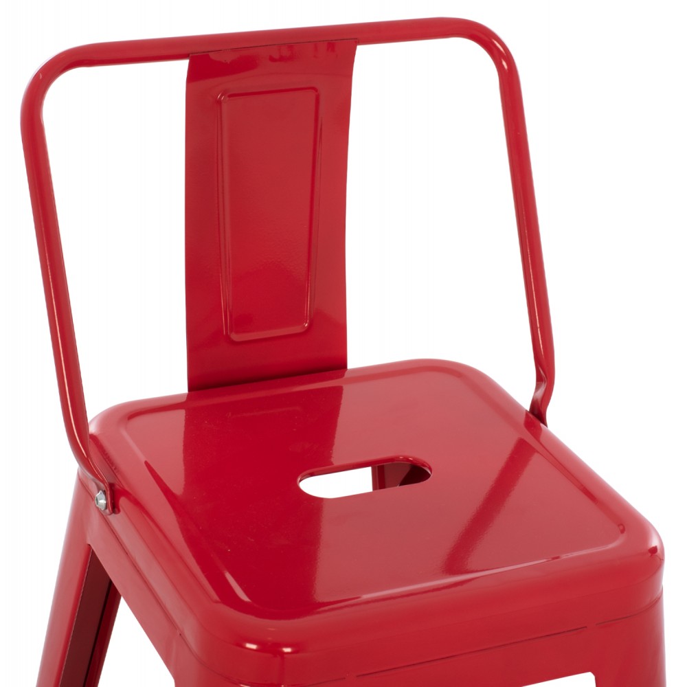 Σκαμπώ μπαρ "MELITA" από μέταλλο σε κόκκινο χρώμα 42x42x98