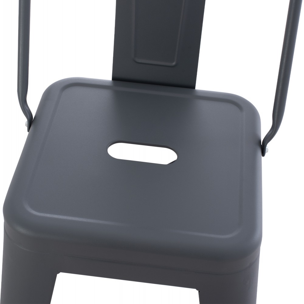 Σκαμπώ μπαρ "MELITA" από μέταλλο σε γκρι χρώμα 42x42x98