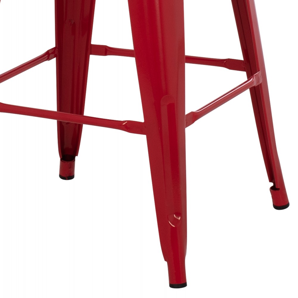 Σκαμπώ μπαρ "MELITA" από μέταλλο σε κόκκινο χρώμα 43x43x67