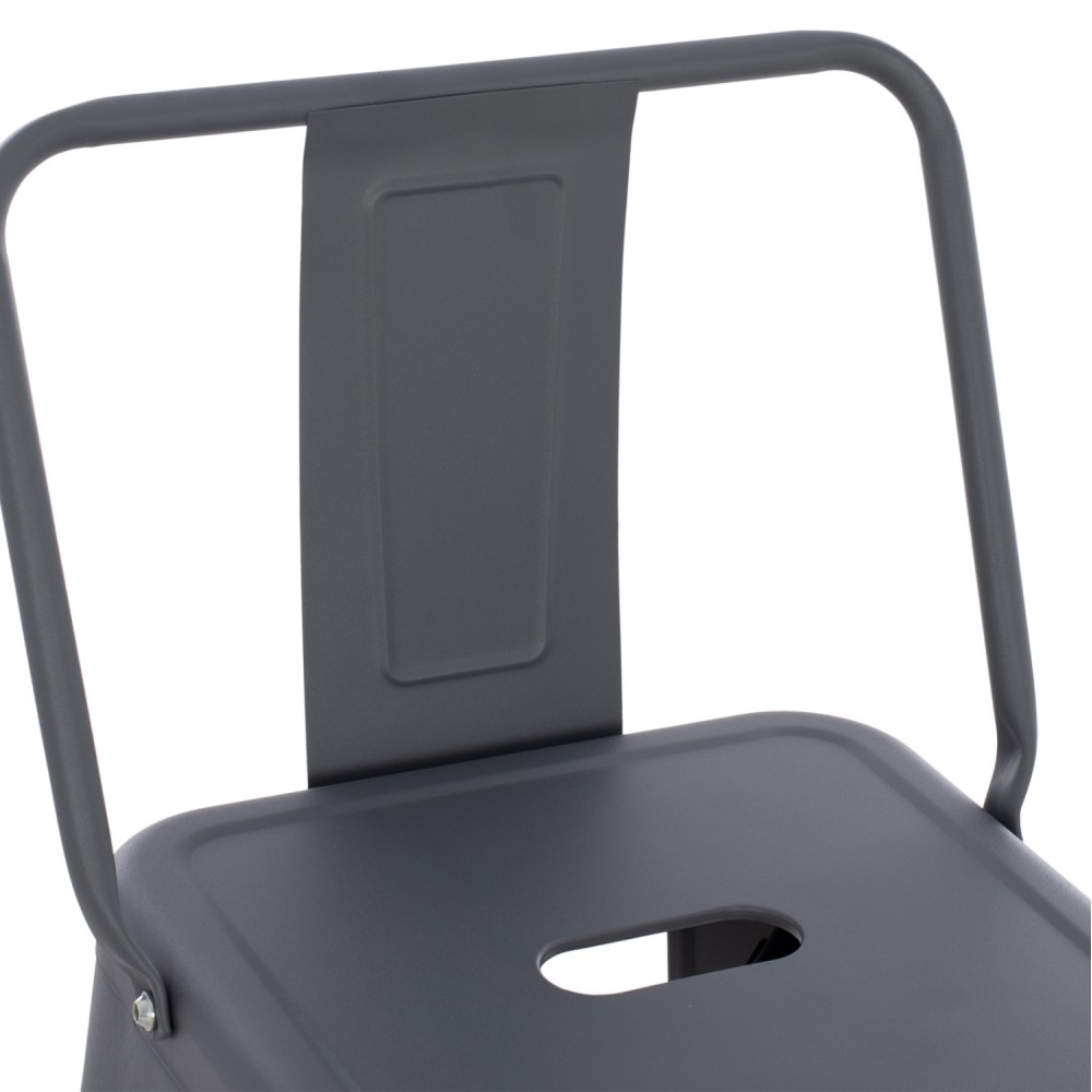 Σκαμπώ μπαρ "MELITA" από μέταλλο σε γκρι χρώμα 43x43x100