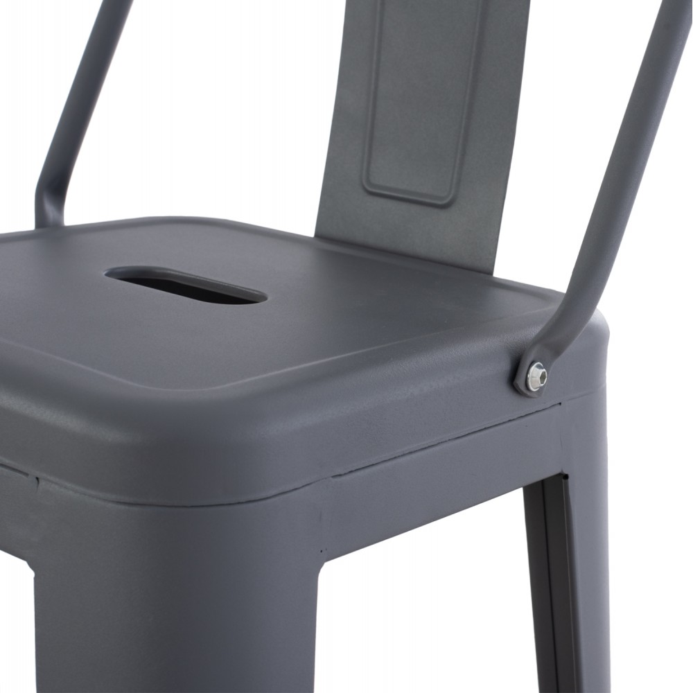 Σκαμπώ μπαρ "MELITA" από μέταλλο σε γκρι χρώμα 43x43x100