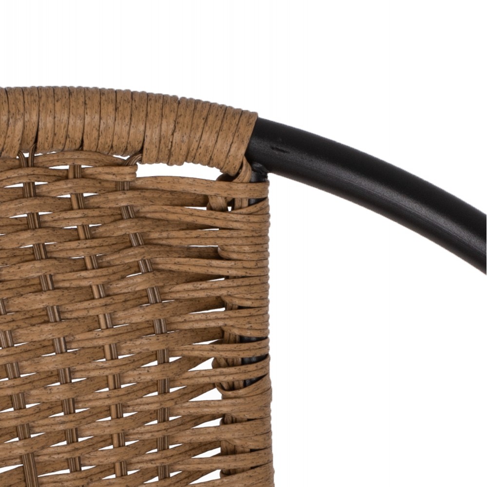 Πολυθρόνα εξωτερικού χώρου "CAMEL" από μέταλλο/wicker σε μαύρο/μπεζ χρώμα 50x55x73