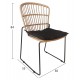 Καρέκλα από μέταλλο/rattan σε μαύρο/φυσικό χρώμα 50x55x84