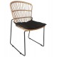 Καρέκλα από μέταλλο/rattan σε μαύρο/φυσικό χρώμα 50x55x84