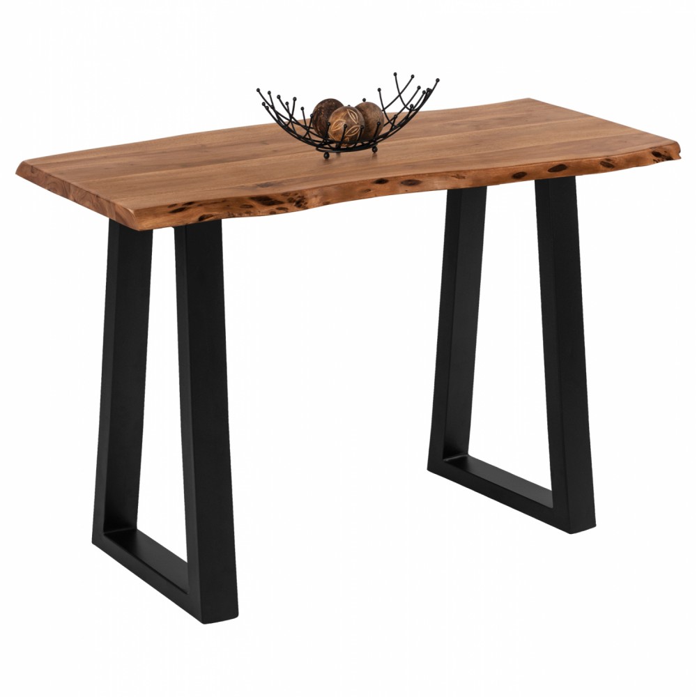 Τραπέζι μπαρ "MONTANA" από ξύλο-μέταλλο σε φυσικό-μαύρο χρώμα 120x53x96