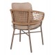 Πολυθρόνα από αλουμίνιο/rattan σε μόκα/μπεζ χρώμα 60x56x84