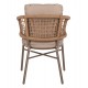 Πολυθρόνα από αλουμίνιο/rattan σε μόκα/μπεζ χρώμα 60x56x84