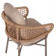 Πολυθρόνα από αλουμίνιο/rattan σε μόκα/μπεζ χρώμα 60x56x84