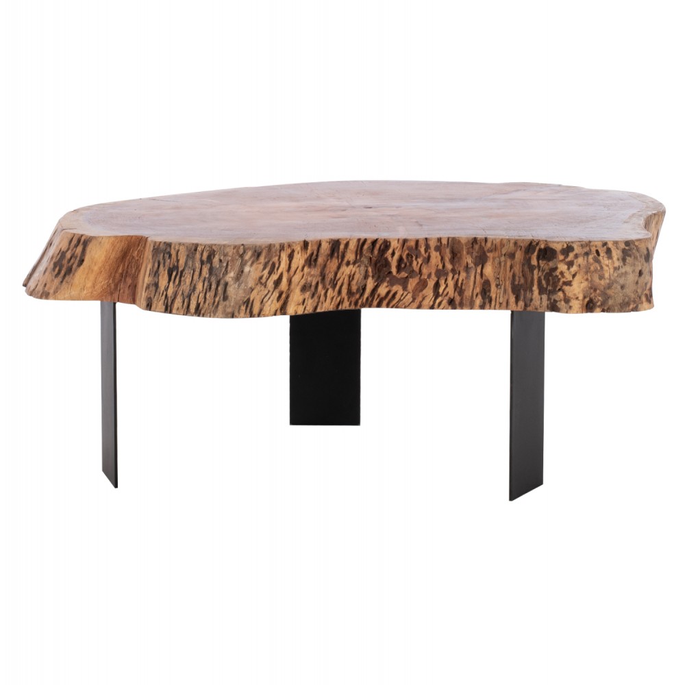 Τραπέζι σαλονιού "BRIGGS" από μασίφ ξύλο σε φυσικό χρώμα 80-87x50-83x40