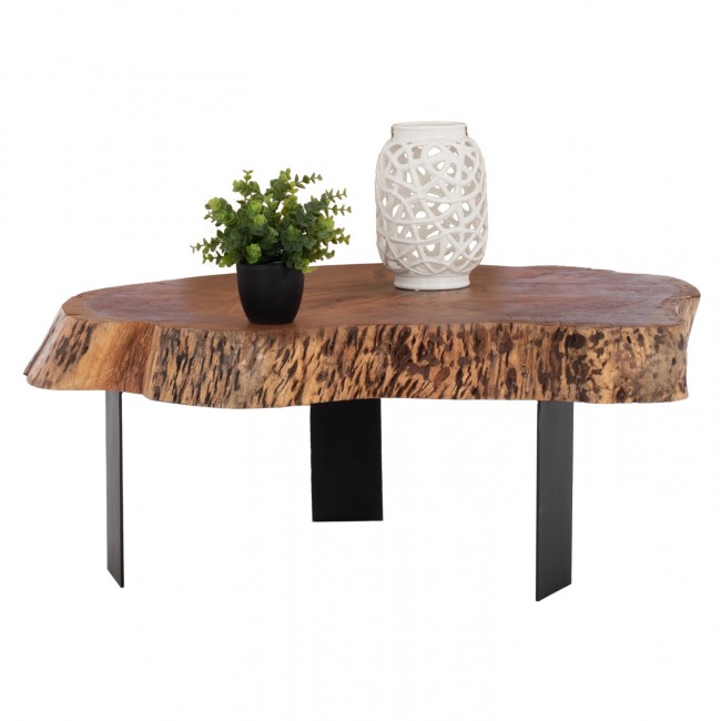 Τραπέζι σαλονιού "BRIGGS" από μασίφ ξύλο σε φυσικό χρώμα 80-87x50-83x40