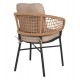 Πολυθρόνα από αλουμίνιο/rattan σε ανθρακί/μπεζ χρώμα 60x56x84