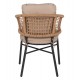 Πολυθρόνα από αλουμίνιο/rattan σε ανθρακί/μπεζ χρώμα 60x56x84