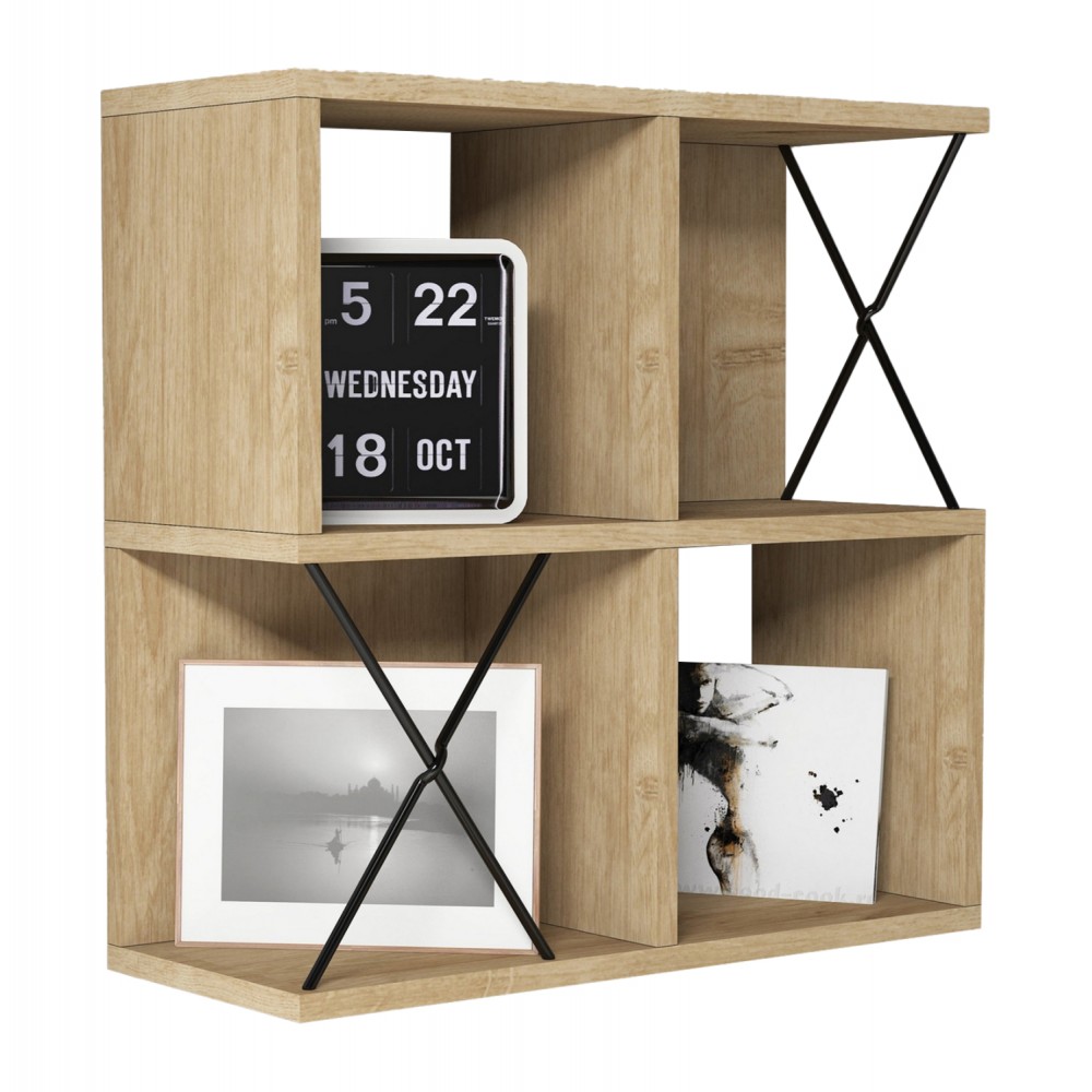 Ραφιέρα τοίχου σε φυσικό χρώμα 60x24x60