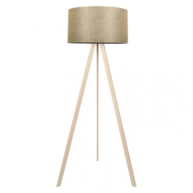 Φωτιστικό δαπέδου από MDF/ύφασμα σε φυσικό/χρυσό χρώμα Ε27 Φ38x140