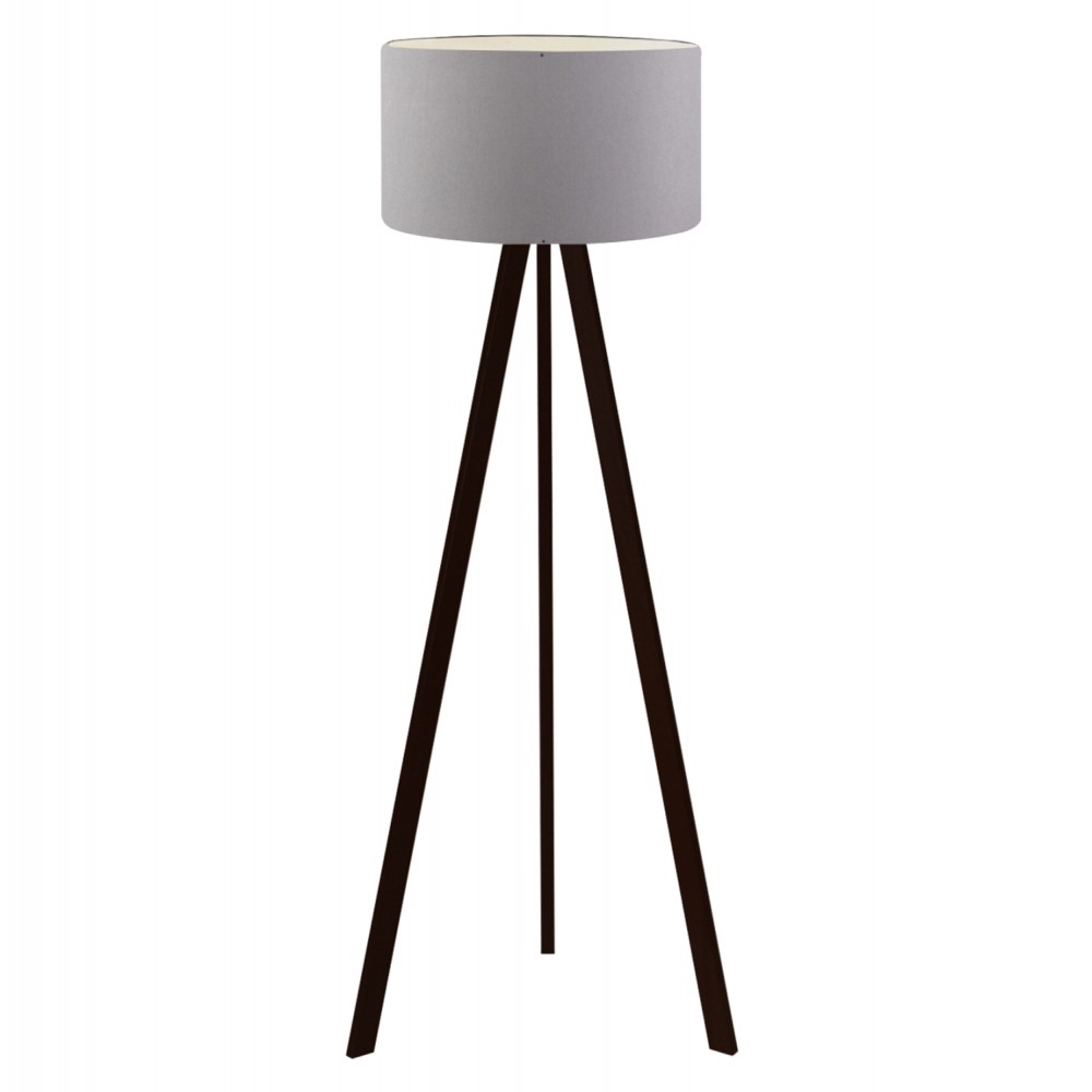 Φωτιστικό δαπέδου "CRUZ" από ύφασμα/MDF σε ασημί/μαύρο χρώμα Ε27 Φ38x140