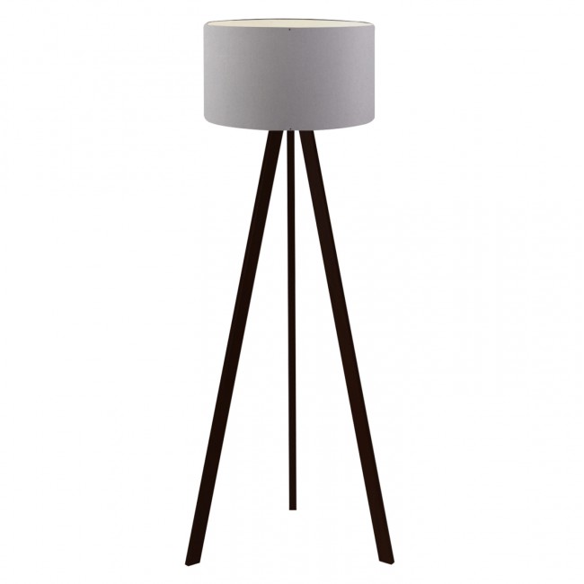 Φωτιστικό δαπέδου "CRUZ" από ύφασμα/MDF σε ασημί/μαύρο χρώμα Ε27 Φ38x140