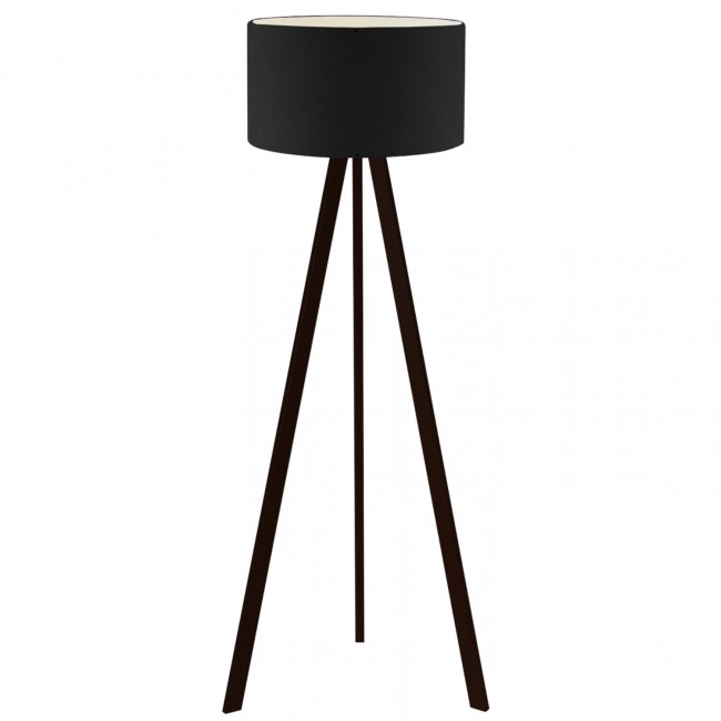 Φωτιστικό δαπέδου "CRUZ" από ύφασμα/MDF σε μαύρο χρώμα Ε27 Φ38x140